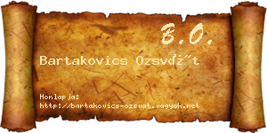 Bartakovics Ozsvát névjegykártya